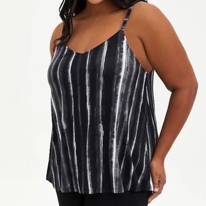 Torrid Black, White & Gray Swing Cami - Stripe Black Wash